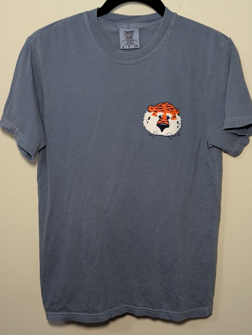 Comfort Colors Auburn University Tigers T-shirt Blue Short-Sleeve Men's Size S